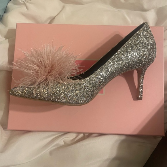 Kate Spade Silver and Pink Women's Marabou Pumps - Picture 4 of 15